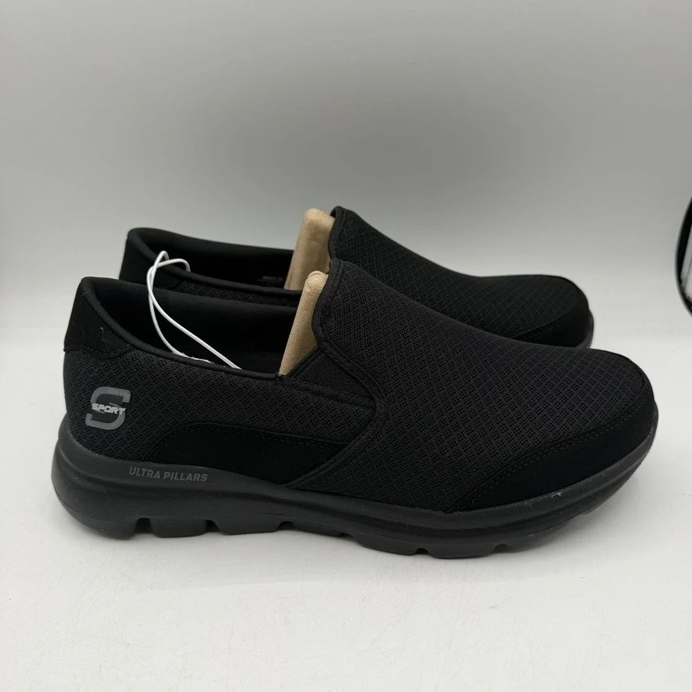 S Sport by Skechers Claye Go Walk‎ Shoes Mens 10 Black Casual Slip On Sneakers